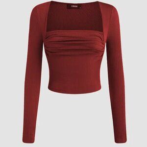 Red Ruched Long Sleeve - Cider